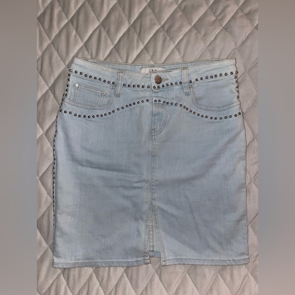 IRO Denim Studded Skirt Size 24 $400